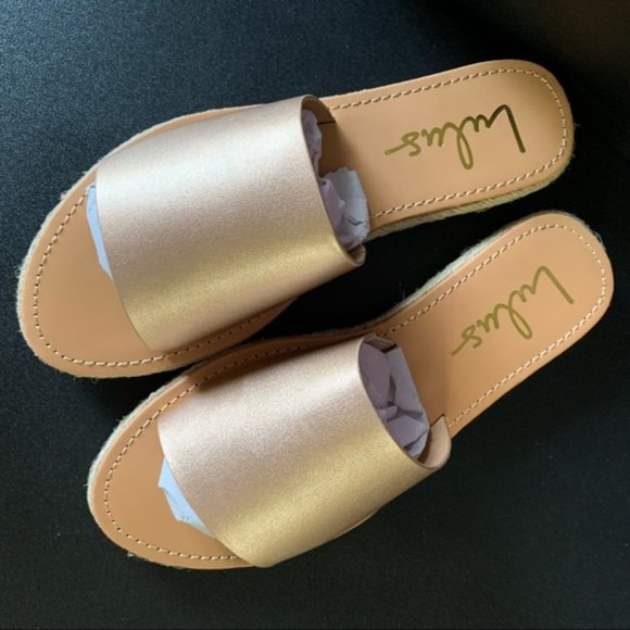 Lulu’s Women’s Rose Gold Slip-on Sandals Size 5.5 New - Picture 7 of 8